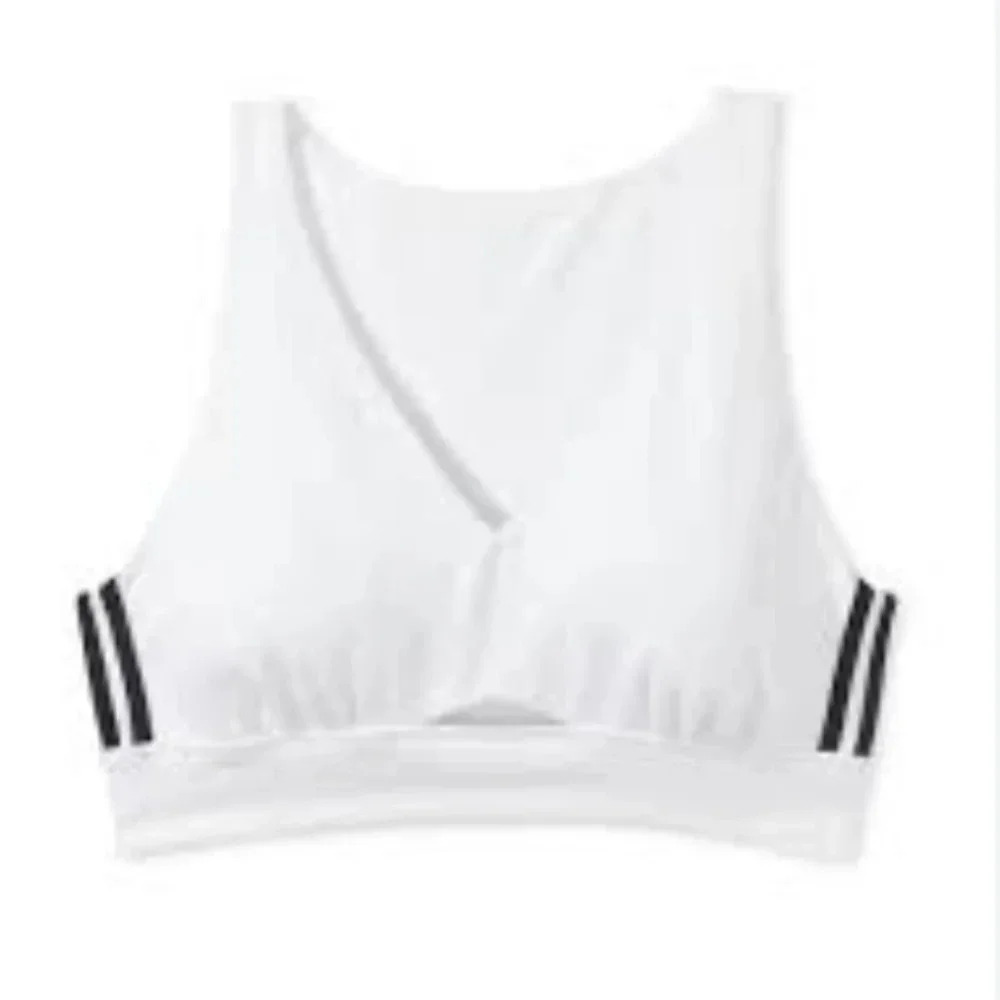New Victoria's Secret White Padded Cotton Cutout Longline Sports Bra Size XL - Picture 2 of 7